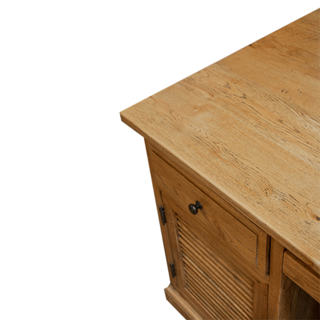Oak Large Desk With Cupboards image 3